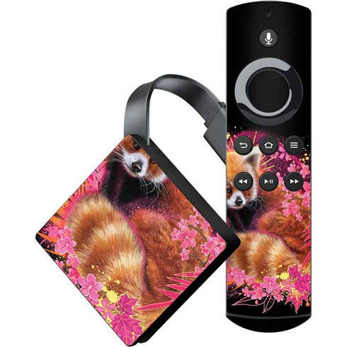 Red Panda with Flowers by Sheena Pike Amazon Fire TV Skin