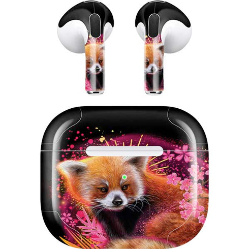 Red Panda with Flowers by Sheena Pike Apple AirPods (3rd Gen 2021) Skin