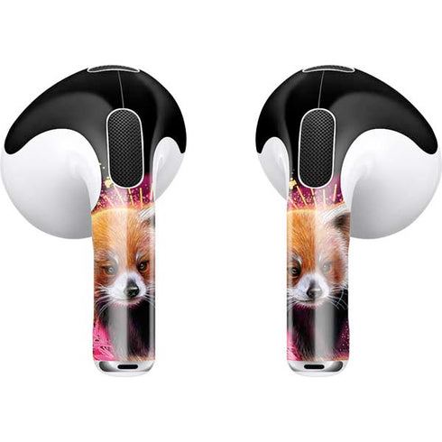 Red Panda with Flowers by Sheena Pike Apple AirPods (3rd Gen 2021) Skin