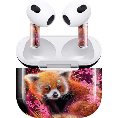 Red Panda with Flowers by Sheena Pike Apple AirPods (3rd Gen 2021) Skin