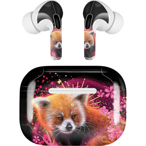 Red Panda with Flowers by Sheena Pike Apple AirPods Pro Skin