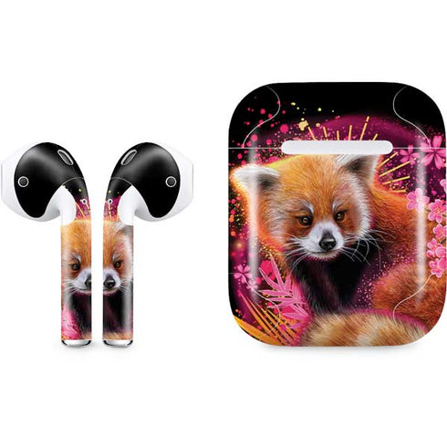 Red Panda with Flowers by Sheena Pike Apple AirPods Skin
