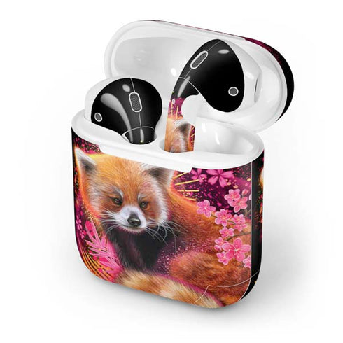 Red Panda with Flowers by Sheena Pike Apple AirPods Skin