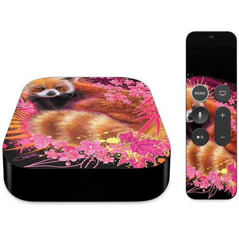 Red Panda with Flowers by Sheena Pike Apple TV Skin