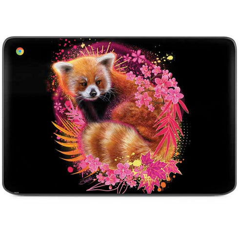 Red Panda with Flowers by Sheena Pike HP Chromebook Skin