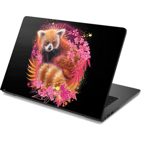 Red Panda with Flowers by Sheena Pike Dell Chromebook Skin