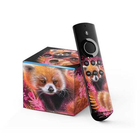 Red Panda with Flowers by Sheena Pike Fire TV Cube Skin