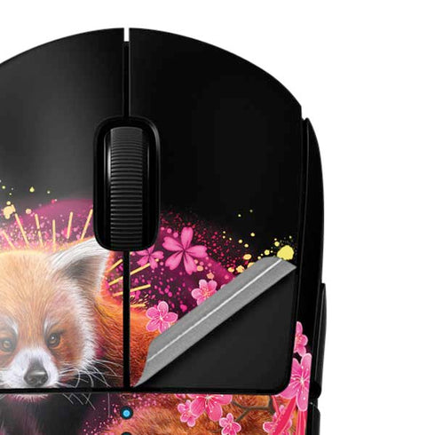 Red Panda with Flowers by Sheena Pike G Pro Wireless Gaming Mouse Skin