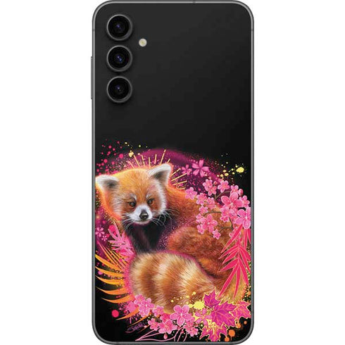 Red Panda with Flowers by Sheena Pike Galaxy A14 5G Skin