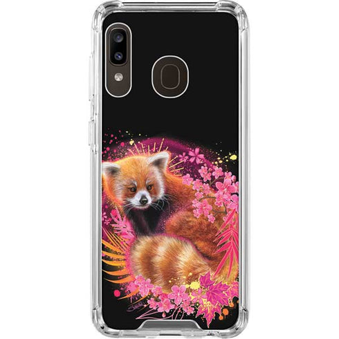 Red Panda with Flowers by Sheena Pike Galaxy A30 Clear Case