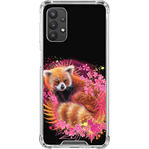 Red Panda with Flowers by Sheena Pike Galaxy A32 5G Clear Case