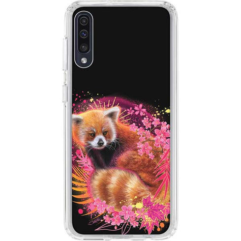 Red Panda with Flowers by Sheena Pike Galaxy A50 Clear Case