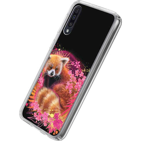 Red Panda with Flowers by Sheena Pike Galaxy A50 Clear Case