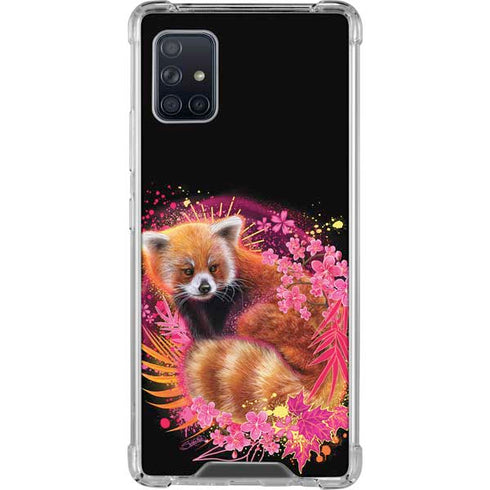 Red Panda with Flowers by Sheena Pike Galaxy A51 5G Clear Case