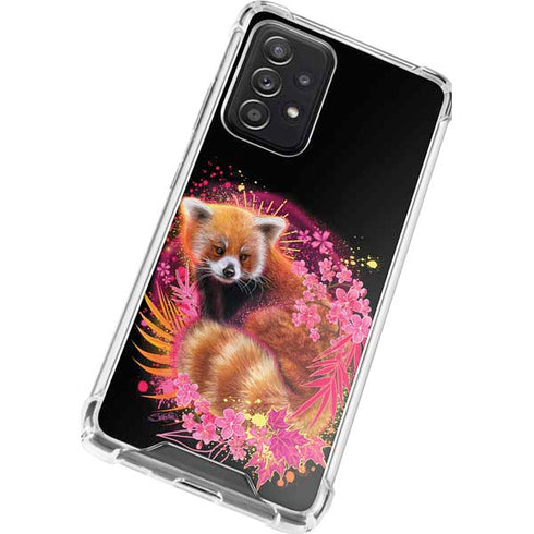Red Panda with Flowers by Sheena Pike Galaxy A52 5G Clear Case
