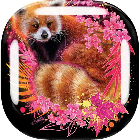 Red Panda with Flowers by Sheena Pike Galaxy Buds Live Skin