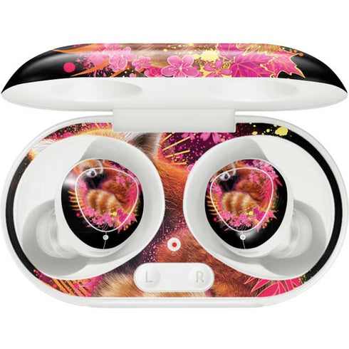Red Panda with Flowers by Sheena Pike Galaxy Buds Plus Skin