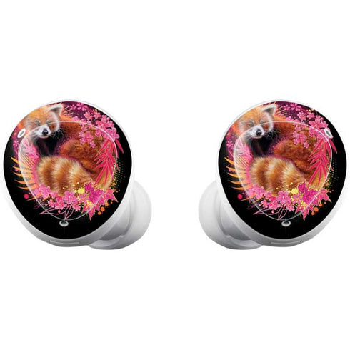 Red Panda with Flowers by Sheena Pike Galaxy Buds Plus Skin