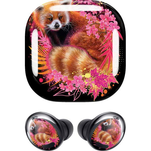 Red Panda with Flowers by Sheena Pike Galaxy Buds Pro Skin