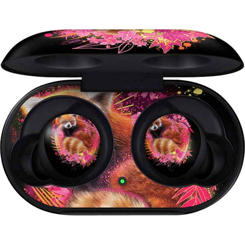 Red Panda with Flowers by Sheena Pike Galaxy Buds Skin