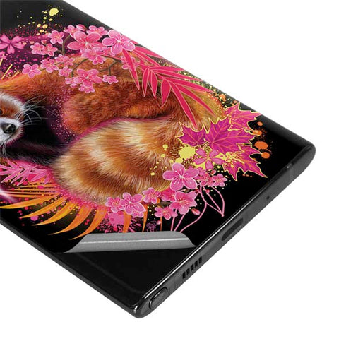 Red Panda with Flowers by Sheena Pike Galaxy Note 10 Plus Skin
