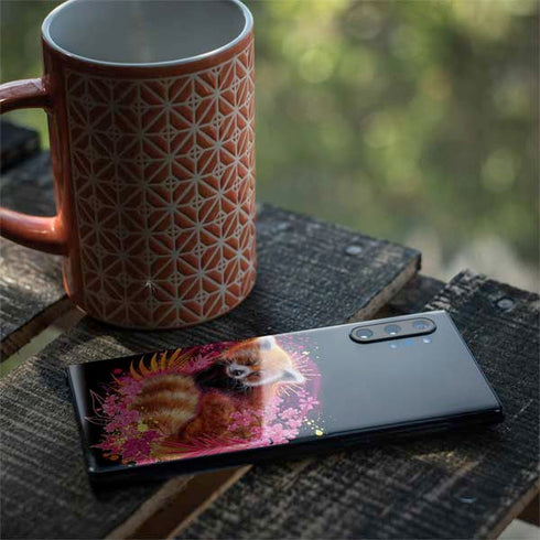 Red Panda with Flowers by Sheena Pike Galaxy Note 10 Plus Skin