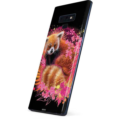 Red Panda with Flowers by Sheena Pike Galaxy Note 9 Skin
