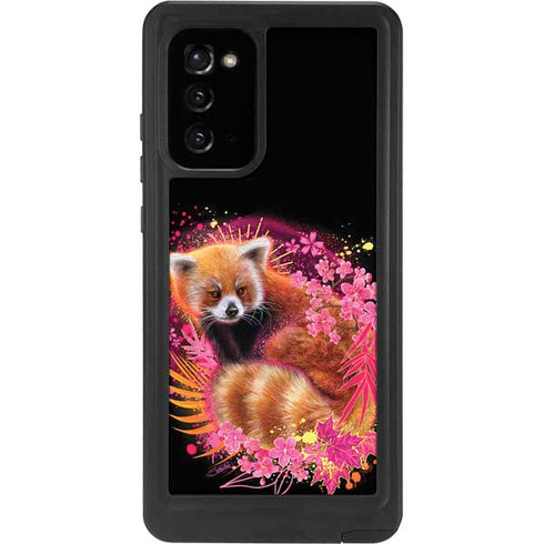 Red Panda with Flowers by Sheena Pike Galaxy Note20 5G Waterproof Case