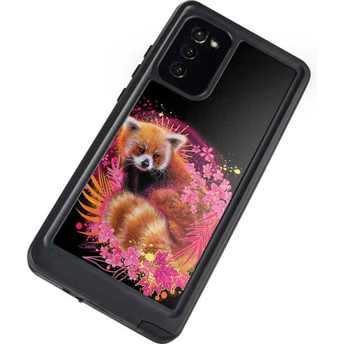 Red Panda with Flowers by Sheena Pike Galaxy Note20 5G Waterproof Case