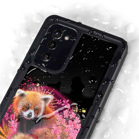 Red Panda with Flowers by Sheena Pike Galaxy Note20 5G Waterproof Case