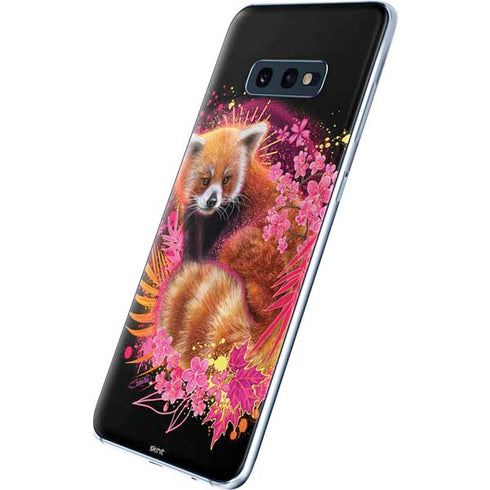 Red Panda with Flowers by Sheena Pike Galaxy S10e Skin