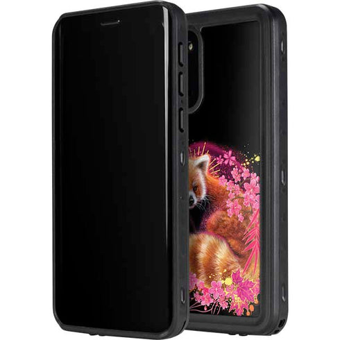 Red Panda with Flowers by Sheena Pike Galaxy S20 Plus Waterproof Case