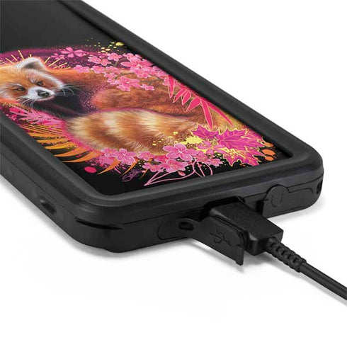 Red Panda with Flowers by Sheena Pike Galaxy S20 Plus Waterproof Case