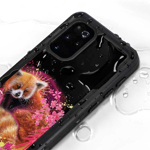 Red Panda with Flowers by Sheena Pike Galaxy S20 Plus Waterproof Case