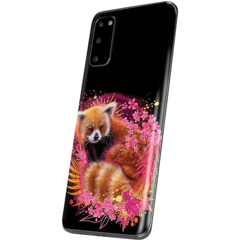 Red Panda with Flowers by Sheena Pike Galaxy S20 Skin