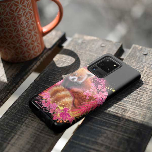 Red Panda with Flowers by Sheena Pike Galaxy S20 Ultra 5G Pro Case