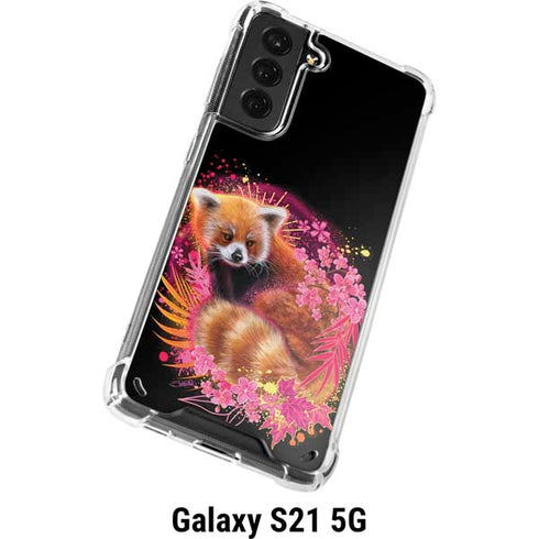 Red Panda with Flowers by Sheena Pike Galaxy S21 5G Clear Case