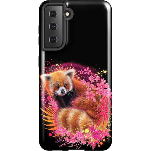 Red Panda with Flowers by Sheena Pike Galaxy S21 5G Pro Case