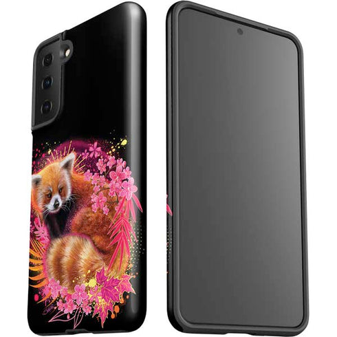 Red Panda with Flowers by Sheena Pike Galaxy S21 FE Pro Case