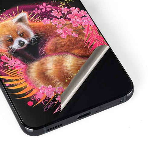Red Panda with Flowers by Sheena Pike Galaxy S22 Skin