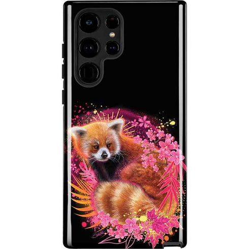 Red Panda with Flowers by Sheena Pike Galaxy S22 Ultra Pro Case