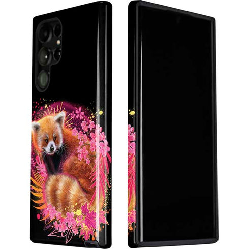 Red Panda with Flowers by Sheena Pike Galaxy S22 Ultra Pro Case