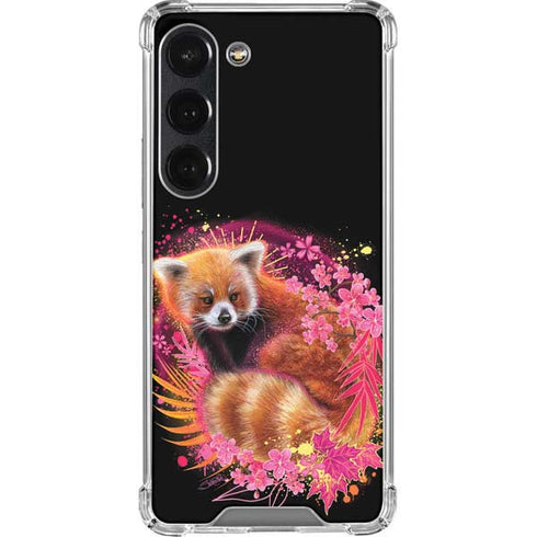 Red Panda with Flowers by Sheena Pike Galaxy S23 Clear Case