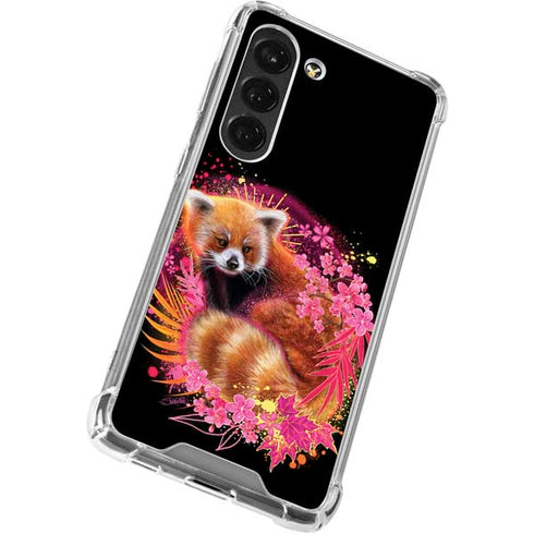 Red Panda with Flowers by Sheena Pike Galaxy S23 Clear Case