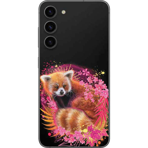 Red Panda with Flowers by Sheena Pike Galaxy S23 Plus Skin