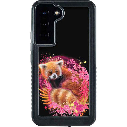 Red Panda with Flowers by Sheena Pike Galaxy S23 Plus Waterproof Case