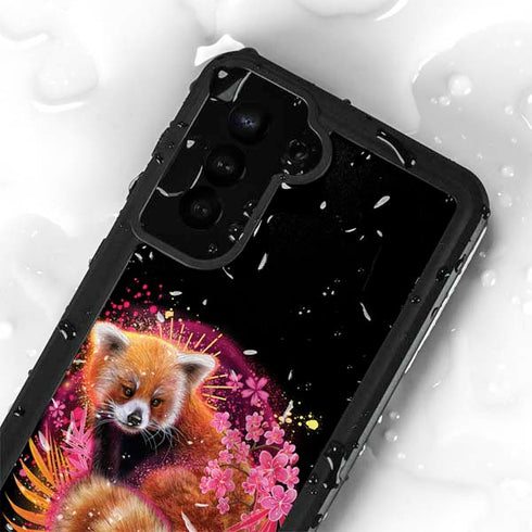 Red Panda with Flowers by Sheena Pike Galaxy S23 Plus Waterproof Case