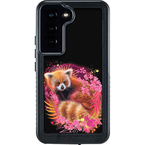 Red Panda with Flowers by Sheena Pike Galaxy S23 Waterproof Case