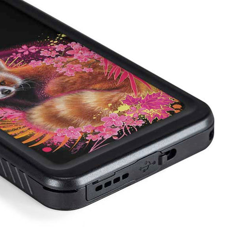 Red Panda with Flowers by Sheena Pike Galaxy S23 Waterproof Case