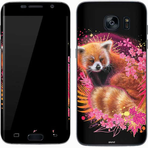 Red Panda with Flowers by Sheena Pike Galaxy S7 Skin